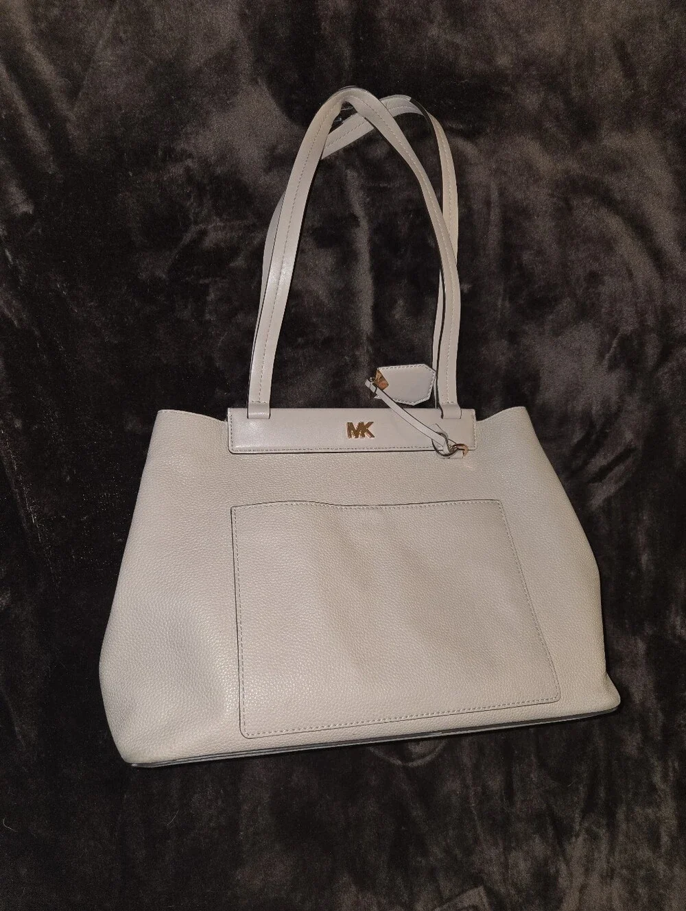 Michael Kors Light Gray Pebbled Leather Tote Bag